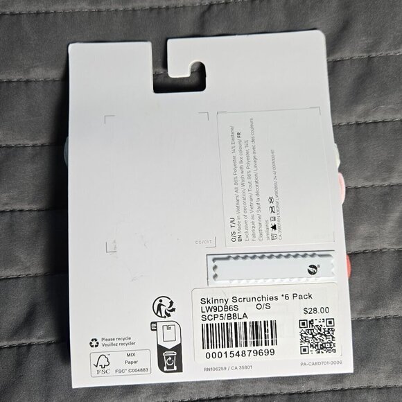 NWT Lululemon Skinny Scrunchies 6 Pack - Picture 2 of 3